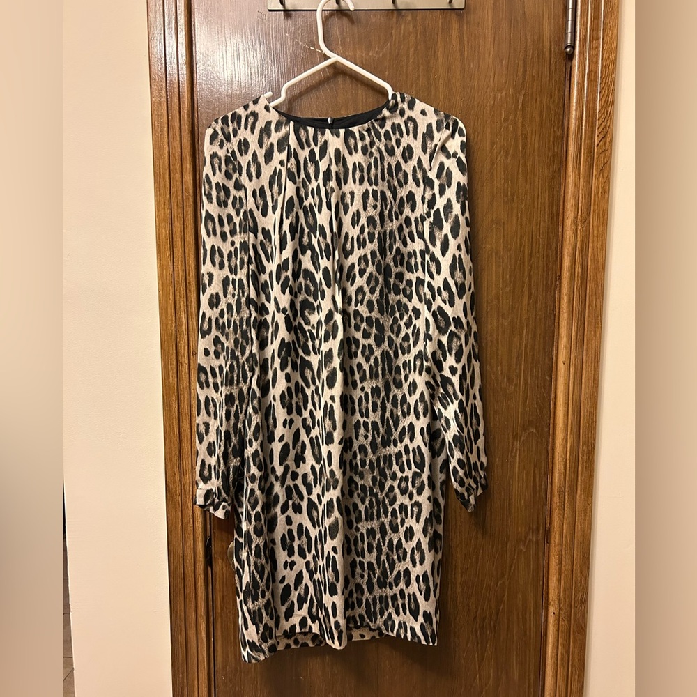 Leopard Print Long Sleeve Dress
